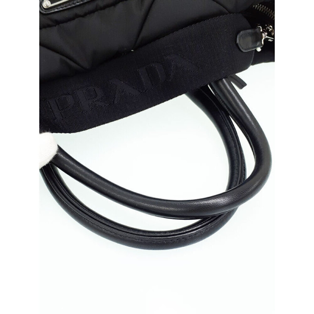 Prada logo Tote bag quilted Padded Bag black ReNylon triangle - Picture 7 of 9